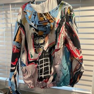 Members Only Jean-Michel Basquiat Windbreaker Jacket Men's Sz Med